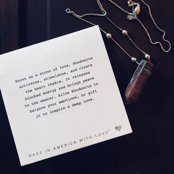 NWT🎈Alex and Ani Rhodonite Gemstone 925 Necklace - Picture 3 of 7